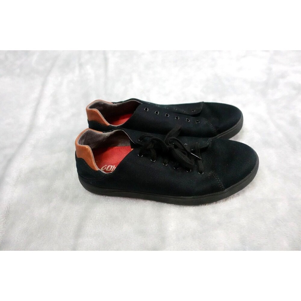OluKai Lae Ahi LI Kala Men's Size 11 Black Red Lace Up Suede Low Top‎ 10484